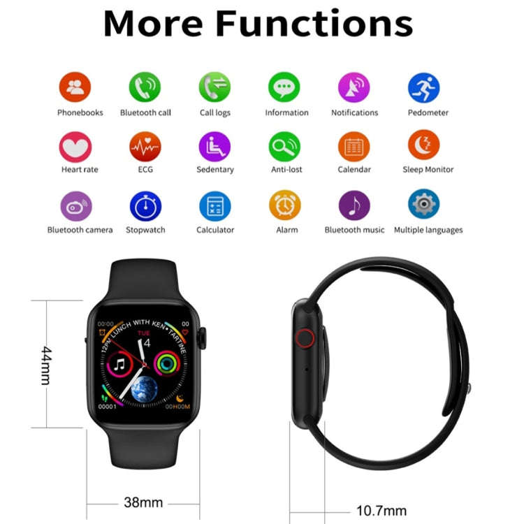 W34 1.54 inch IPS Color Screen Smart Watch,Support Call Reminder /Heart Rate Monitoring/Sleep Mon...