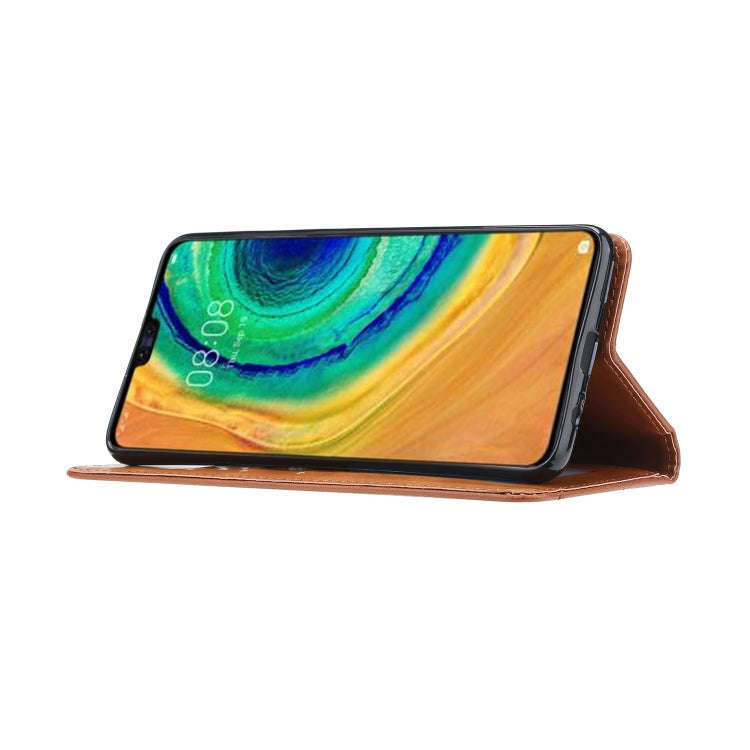 For Huawei Mate 30 Knead Skin Texture Horizontal Flip Leather Case with Photo Frame & Holder & Ca...