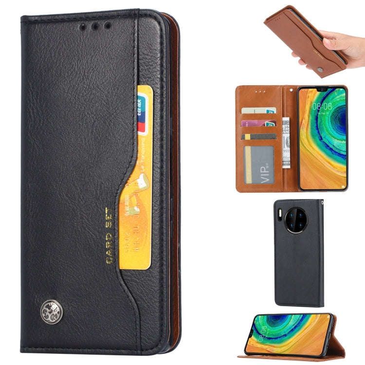 For Huawei Mate 30 Pro Knead Skin Texture Horizontal Flip Leather Case with Photo Frame & Holder ...