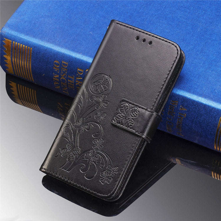 For Huawei Mate 30 Pro Four-leaf Clasp Embossed Buckle Mobile Phone Protection Leather Case with ...