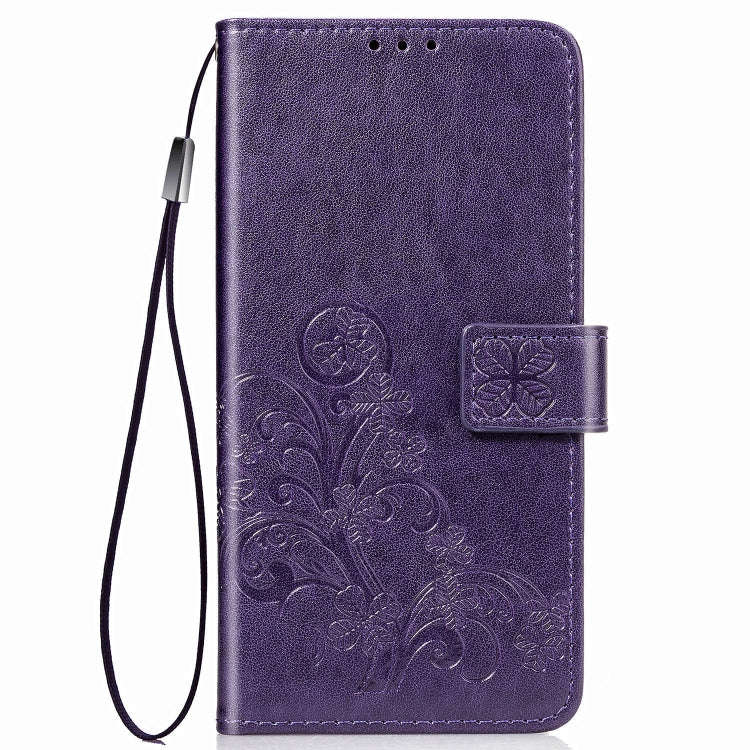 For Huawei Mate 30 Pro Four-leaf Clasp Embossed Buckle Mobile Phone Protection Leather Case with ...