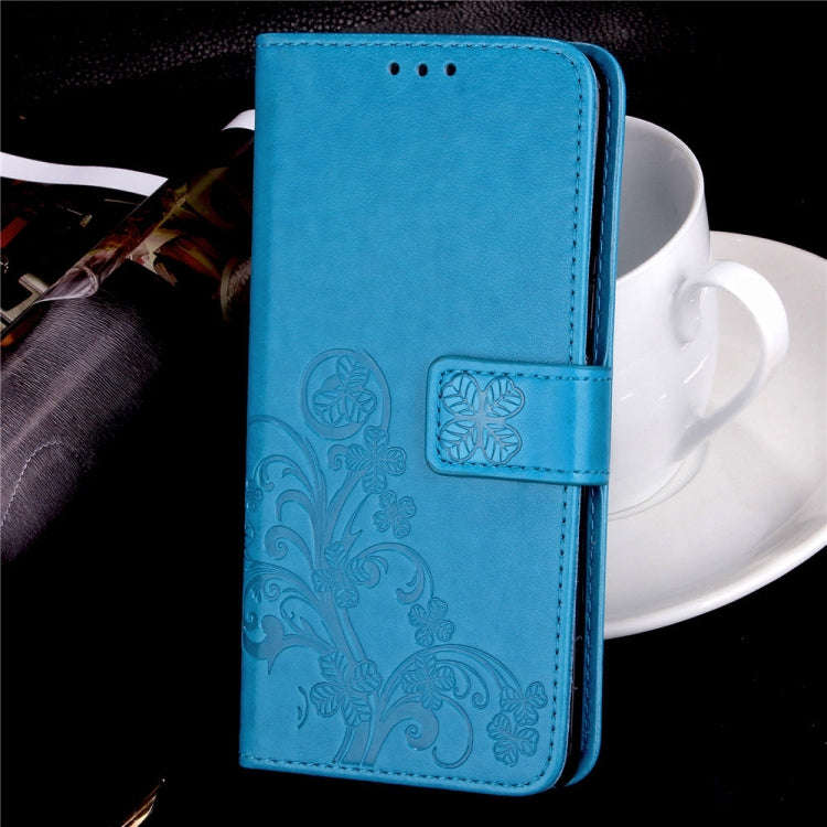For Sony Xperia 20 Four-leaf Clasp Embossed Buckle Mobile Phone Protection Leather Case with Lany...