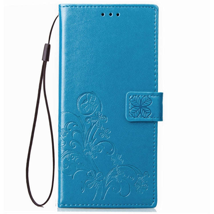 For Sony Xperia 20 Four-leaf Clasp Embossed Buckle Mobile Phone Protection Leather Case with Lany...