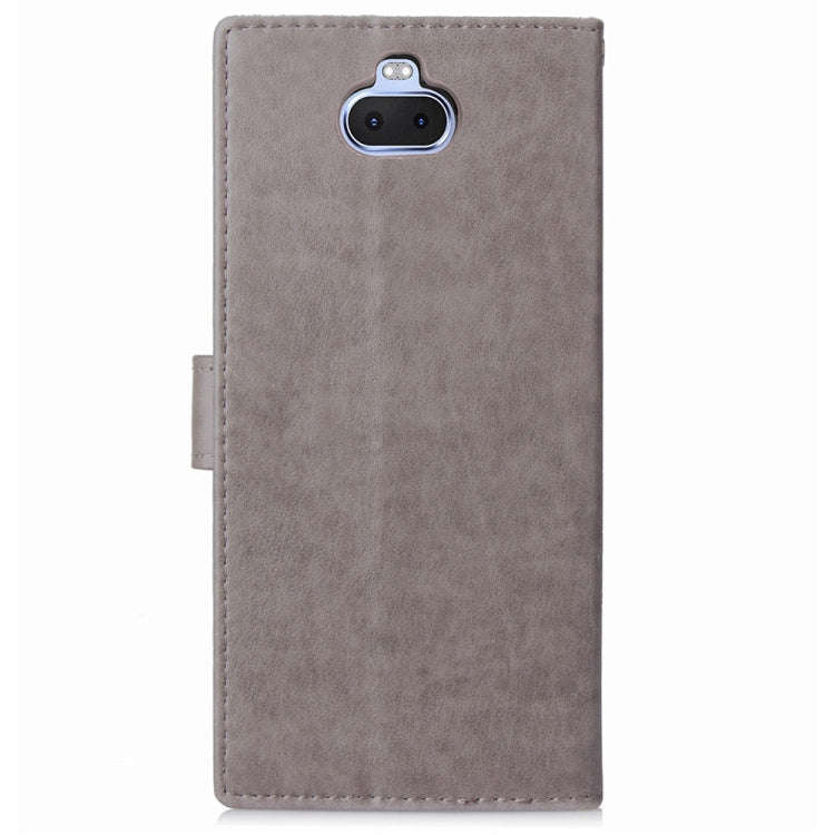 For Sony Xperia 20 Four-leaf Clasp Embossed Buckle Mobile Phone Protection Leather Case with Lany...