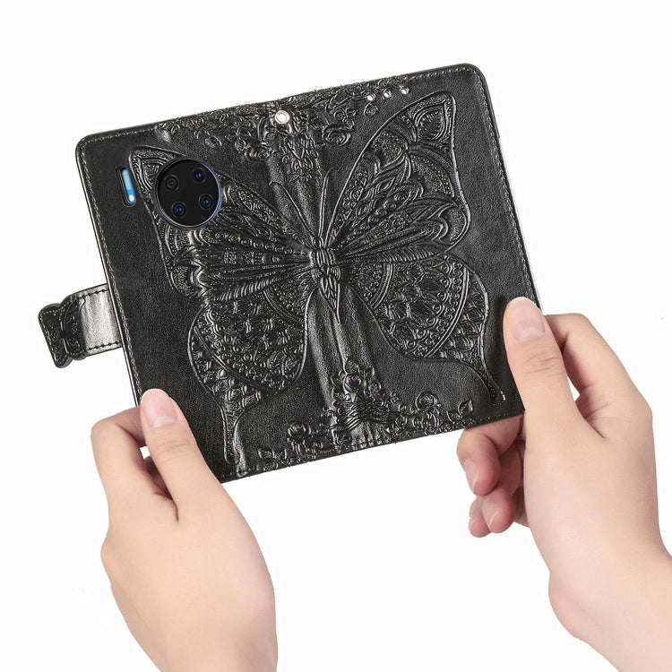 For Huawei Mate 30 Pro Butterfly Love Flower Embossed Horizontal Flip Leather Case with Bracket /...