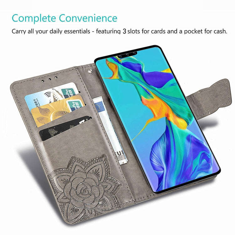 For Huawei Mate 30 Pro Butterfly Love Flower Embossed Horizontal Flip Leather Case with Bracket /...