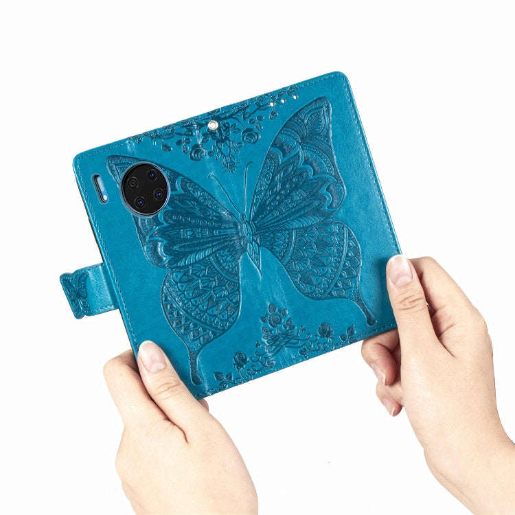 For Huawei Mate 30 Pro Butterfly Love Flower Embossed Horizontal Flip Leather Case with Bracket /...