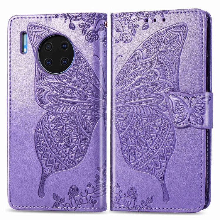 For Huawei Mate 30 Pro Butterfly Love Flower Embossed Horizontal Flip Leather Case with Bracket /...