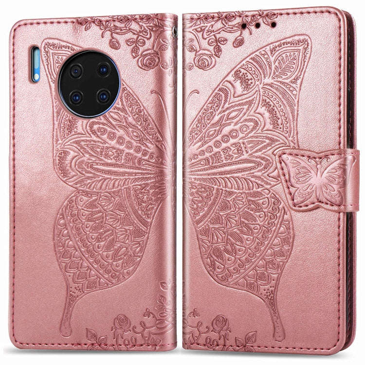 For Huawei Mate 30 Pro Butterfly Love Flower Embossed Horizontal Flip Leather Case with Bracket /...