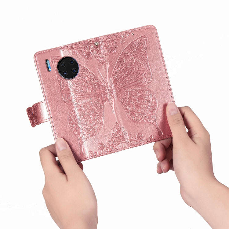 For Huawei Mate 30 Pro Butterfly Love Flower Embossed Horizontal Flip Leather Case with Bracket /...