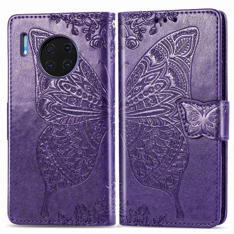 For Huawei Mate 30 Pro Butterfly Love Flower Embossed Horizontal Flip Leather Case with Bracket /...