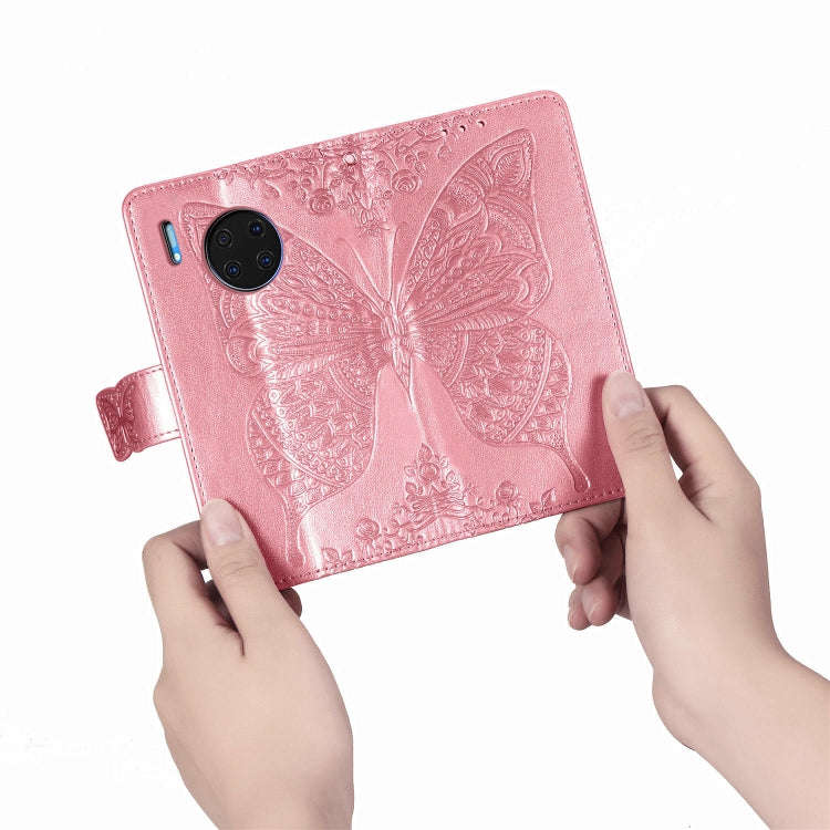 For Huawei Mate 30 Pro Butterfly Love Flower Embossed Horizontal Flip Leather Case with Bracket /...