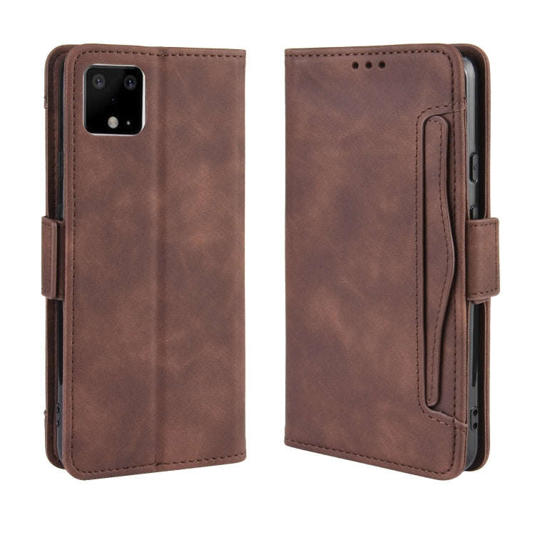 For Google Pixel 4 Wallet Style Skin Feel Calf Pattern Leather Case with Separate Card Slot(Brown)