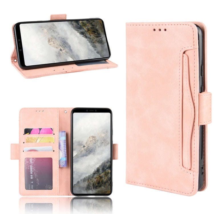 For Google Pixel 4 Wallet Style Skin Feel Calf Pattern Leather Case with Separate Card Slot(Pink)