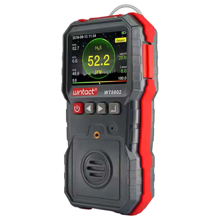 WINTACT WT8802 Hydrogen Sulfide Monitor Professional Rechargeable Gas Sensor High Sensitive Digit...