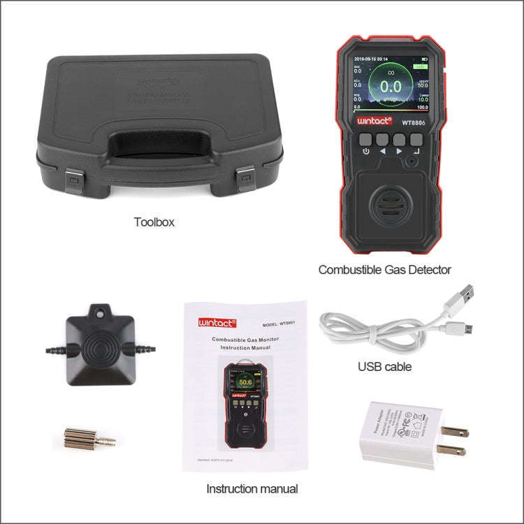 WINTACT WT8806 Carbon Monoxide Monitor Professional Rechargeable Gas Sensor High Sensitive Poison...