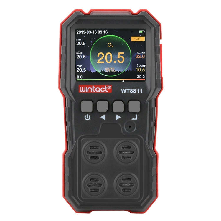 WINTACT WT8811 Compoud Gas Monitor LCD Display Rechargeable Multifunction 4 in1 Combustible O2 H2...