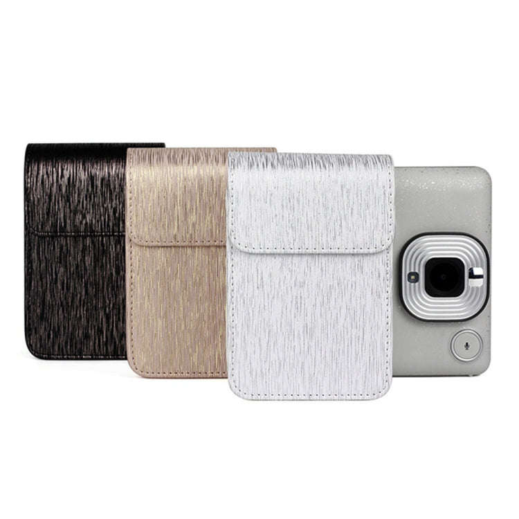 Richwell Brushed Camera Case PU Leather Case for Fujifilm Instax Mini Liplay Instant Camera(Gold)