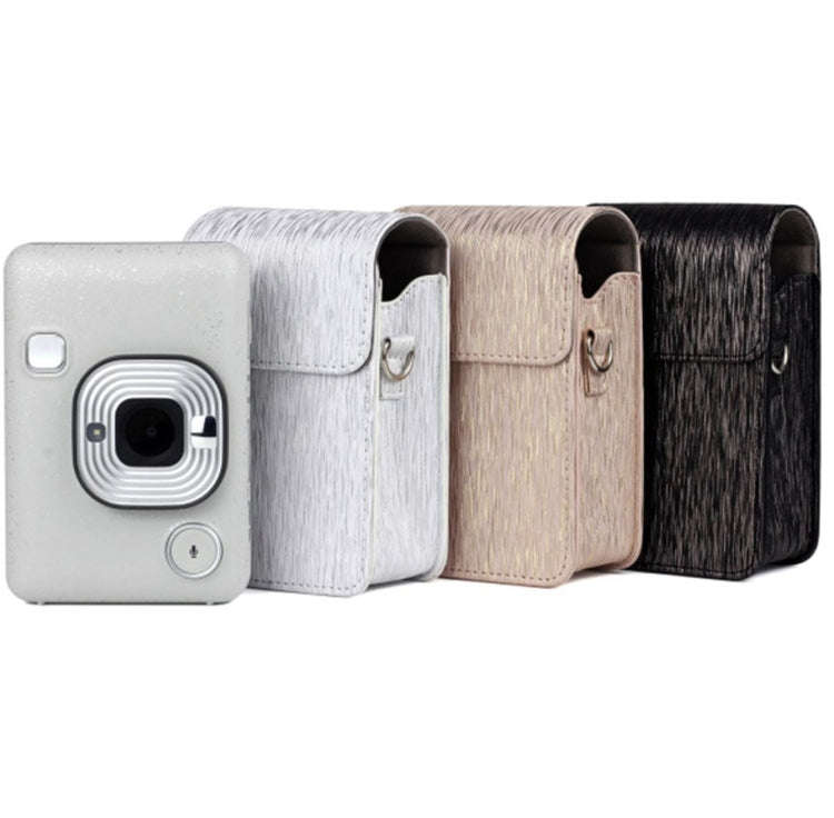 Richwell Brushed Camera Case PU Leather Case for Fujifilm Instax Mini Liplay Instant Camera(Gold)