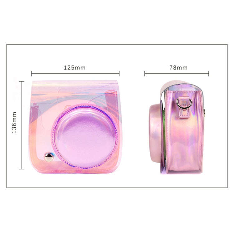 Richwell Translucent PVC Camera Bag for Fujifilm Instax Mini 8 8+ 9 Cover Case with Shoulder Stra...