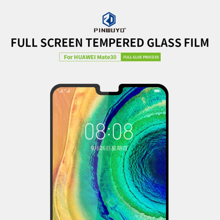 For Huawei Mate 30 PINWUYO 9H 2.5D Full Screen Tempered Glass Film(Black)
