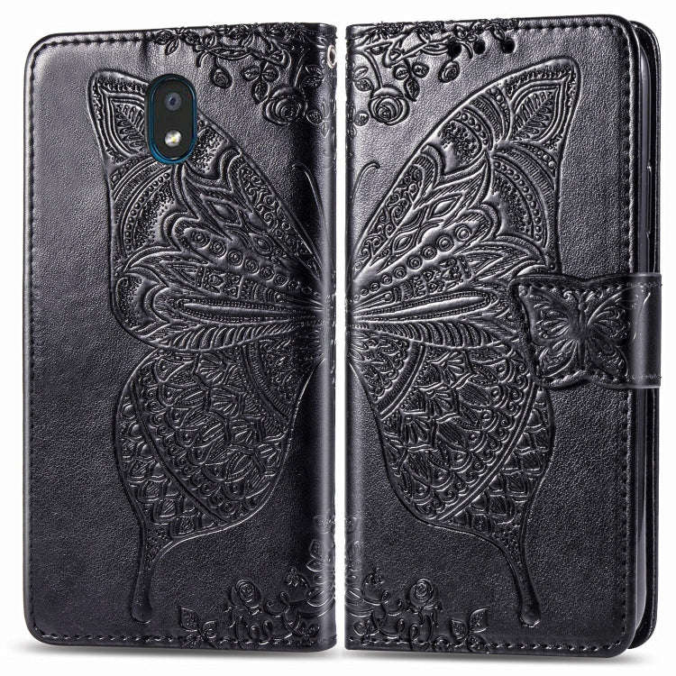 For LG K30 2019  Butterfly Love Flower Embossed Horizontal Flip Leather Case with Bracket Lanyard...
