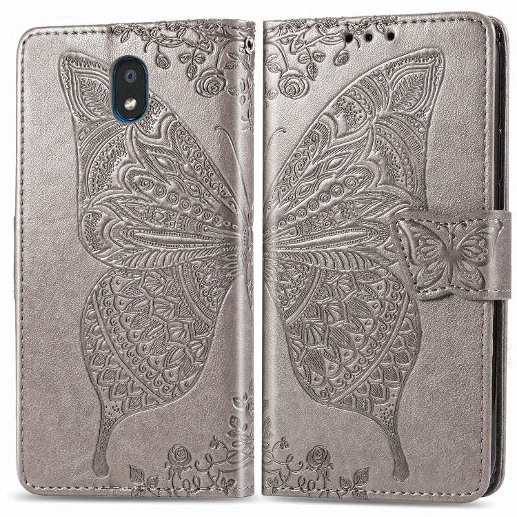 For LG K30 2019  Butterfly Love Flower Embossed Horizontal Flip Leather Case with Bracket Lanyard...