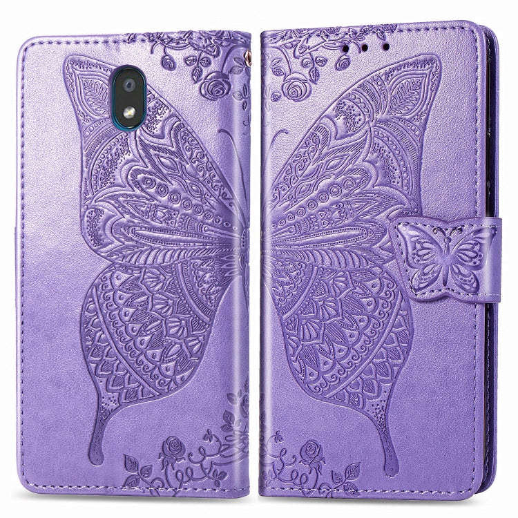 For LG K30 2019  Butterfly Love Flower Embossed Horizontal Flip Leather Case with Bracket Lanyard...