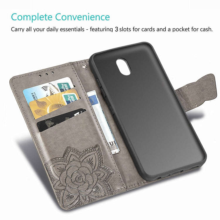 For LG K30 2019  Butterfly Love Flower Embossed Horizontal Flip Leather Case with Bracket Lanyard...