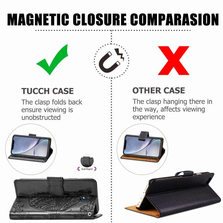 For LG K30 2019  Butterfly Love Flower Embossed Horizontal Flip Leather Case with Bracket Lanyard...