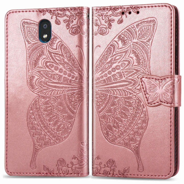 For LG K30 2019  Butterfly Love Flower Embossed Horizontal Flip Leather Case with Bracket Lanyard...