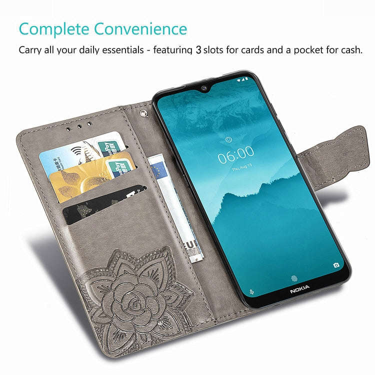 For Nokia 6.2 / 7.2 Butterfly Love Flower Embossed Horizontal Flip Leather Case with Bracket Lany...
