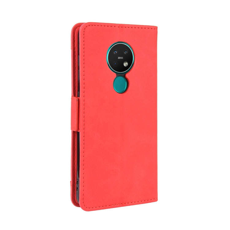 For Nokia 7.2 / 6.2 Wallet Style Skin Feel Calf Pattern Leather Case with Separate Card Slot(Red)
