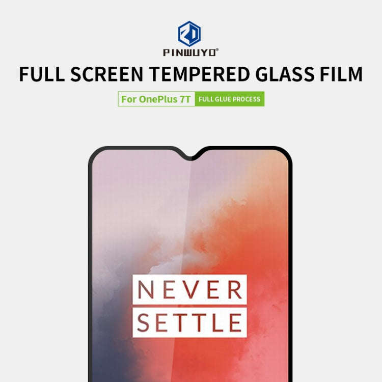For Oneplus 7T PINWUYO 9H 2.5D Full Screen Tempered Glass Film(Black)