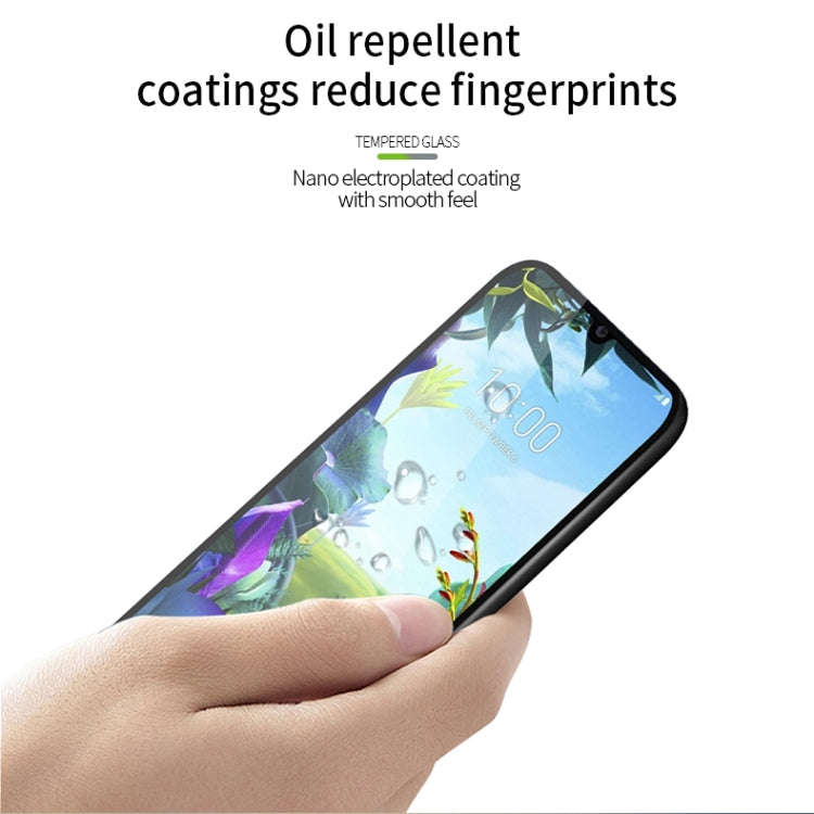 For LG K40s PINWUYO 9H 2.5D Full Screen Tempered Glass Film(Black)