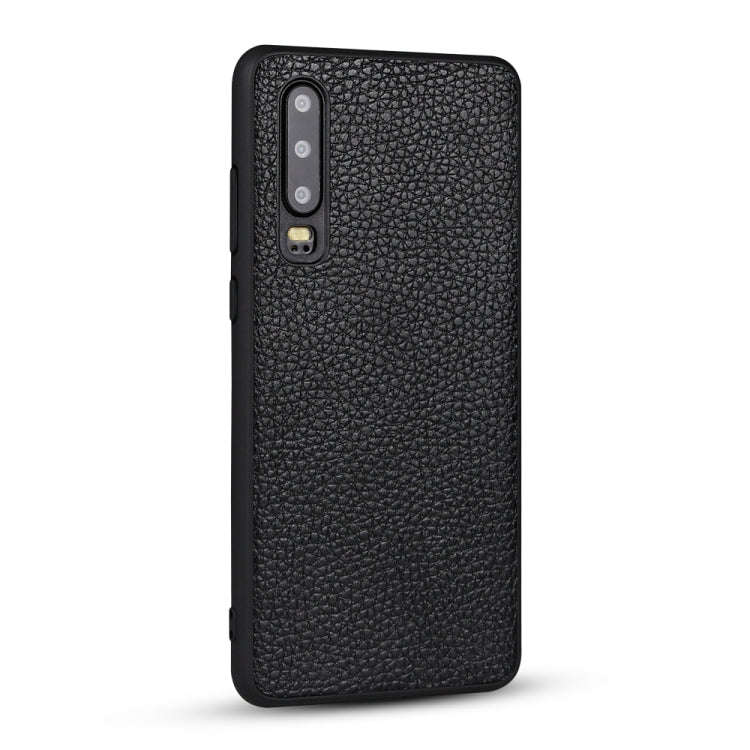 For Huawei P30 Litchi PU Leather Anti-falling TPU Protective Case(Black)