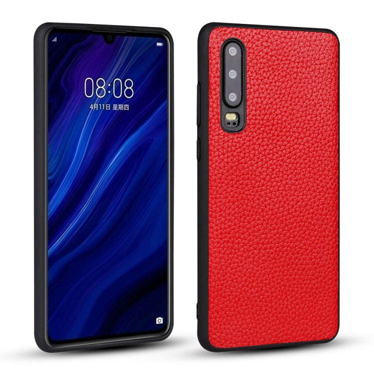 For Huawei P30 Litchi PU Leather Anti-falling TPU Protective Case(Red)