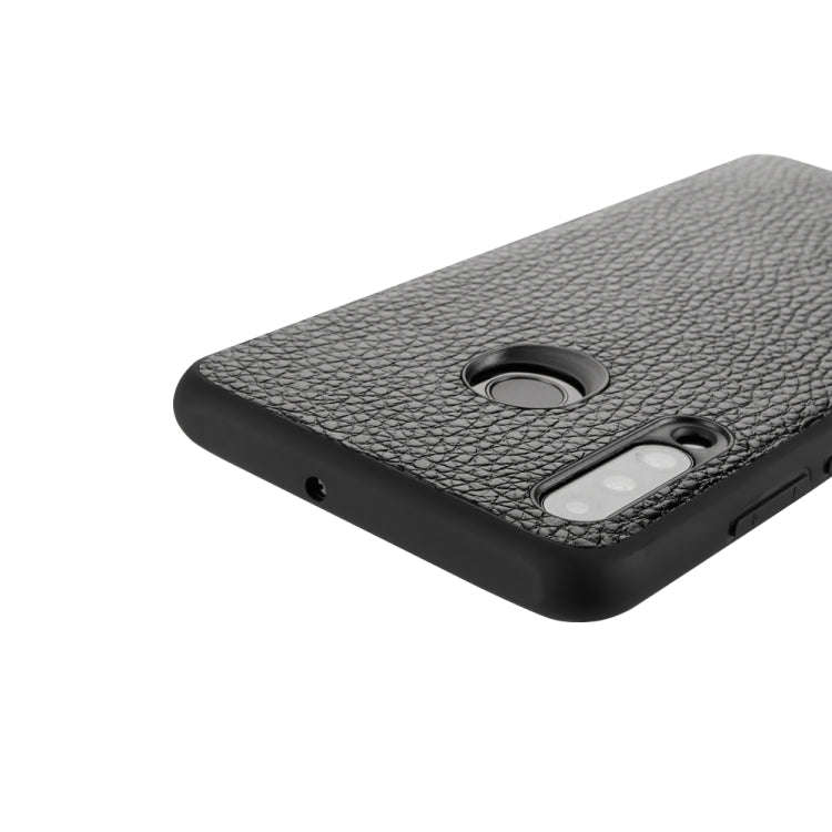 For Huawei P30 Lite Lychee Grain Cortex Anti-falling TPU Mobile Phone Shell Protective Case(Deep ...