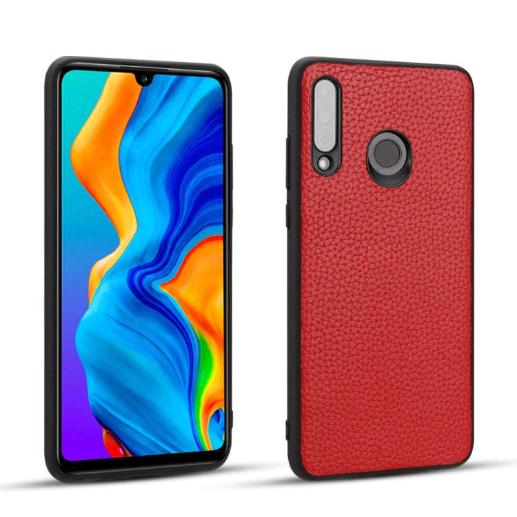 For Huawei P30 Lite Lychee Grain Cortex Anti-falling TPU Mobile Phone Shell Protective Case(Red)