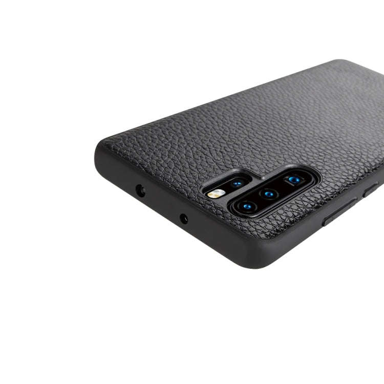 For Huawei P30 Pro Lychee Grain Cortex Anti-falling TPU Mobile Phone Shell Protective Case(Deep B...
