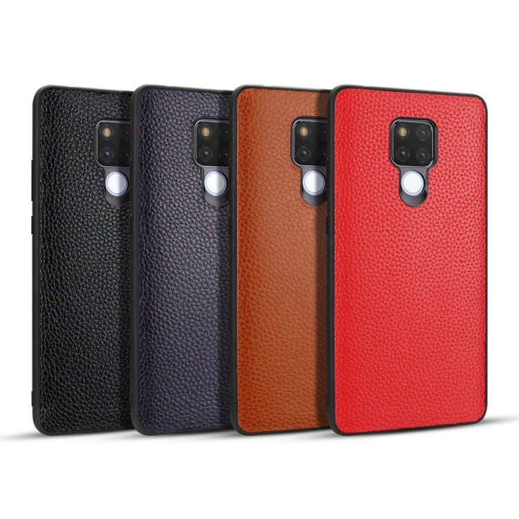For Huawei Mate 20X Lychee Grain Cortex Anti-falling TPU Mobile Phone Shell Protective Case(Deep ...