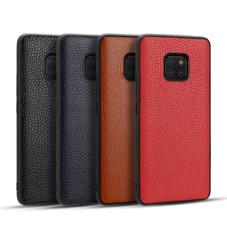 For Huawei Mate20 Pro Lychee Grain Cortex Anti-falling TPU Mobile Phone Shell Protective Case(Black)