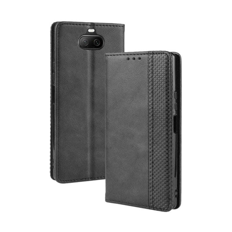 For Sony Xperia 8 Magnetic Buckle Retro Crazy Horse Texture Horizontal Flip Leather Case with Hol...