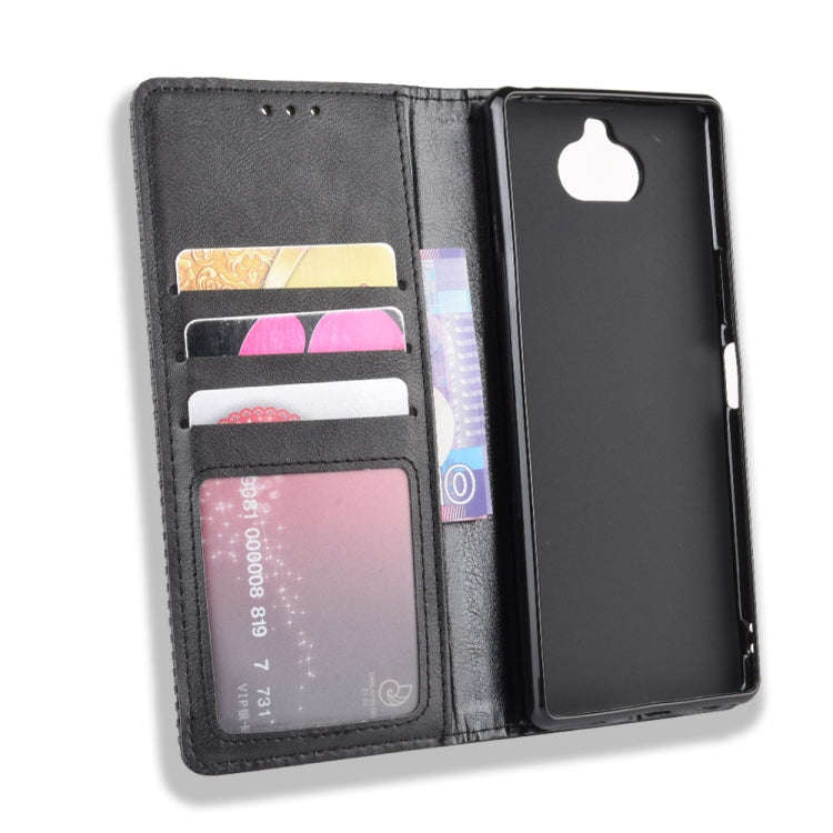For Sony Xperia 8 Magnetic Buckle Retro Crazy Horse Texture Horizontal Flip Leather Case with Hol...