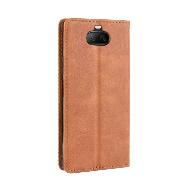 For Sony Xperia 8 Magnetic Buckle Retro Crazy Horse Texture Horizontal Flip Leather Case with Hol...