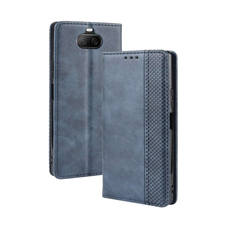 For Sony Xperia 8 Magnetic Buckle Retro Crazy Horse Texture Horizontal Flip Leather Case with Hol...
