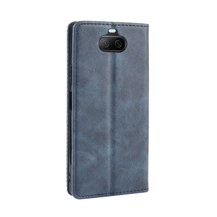 For Sony Xperia 8 Magnetic Buckle Retro Crazy Horse Texture Horizontal Flip Leather Case with Hol...