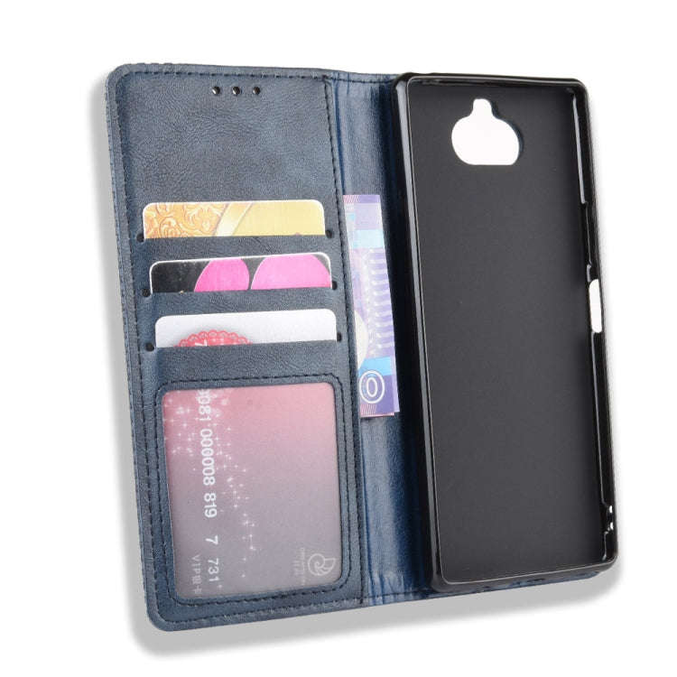 For Sony Xperia 8 Magnetic Buckle Retro Crazy Horse Texture Horizontal Flip Leather Case with Hol...