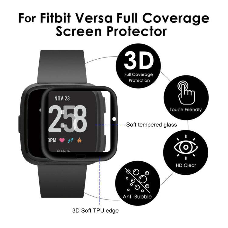 For Fitbit Versa (2018) ENKAY Hat-prince 3D Full Screen Soft TPU Edge + Soft Glass HD Screen Prot...