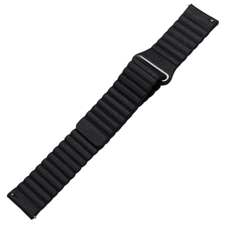 For Samsung Gear S2 / Active2  20mm Magnetic Buckle Leather Watch Band(black)